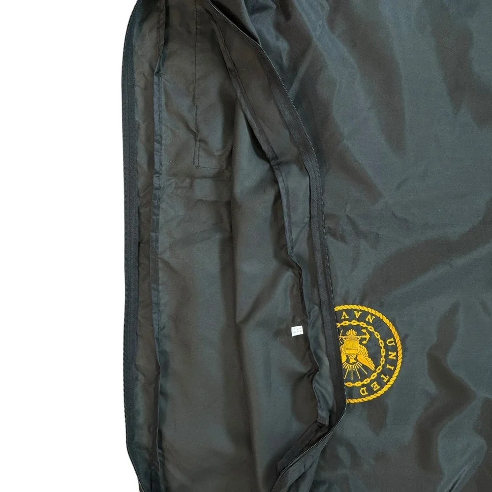 Vintage US Navy Black Garment Bag Nylon Folding Travel Luggage Suit 39